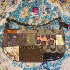 Coach Animal Print Patchwork Handbag